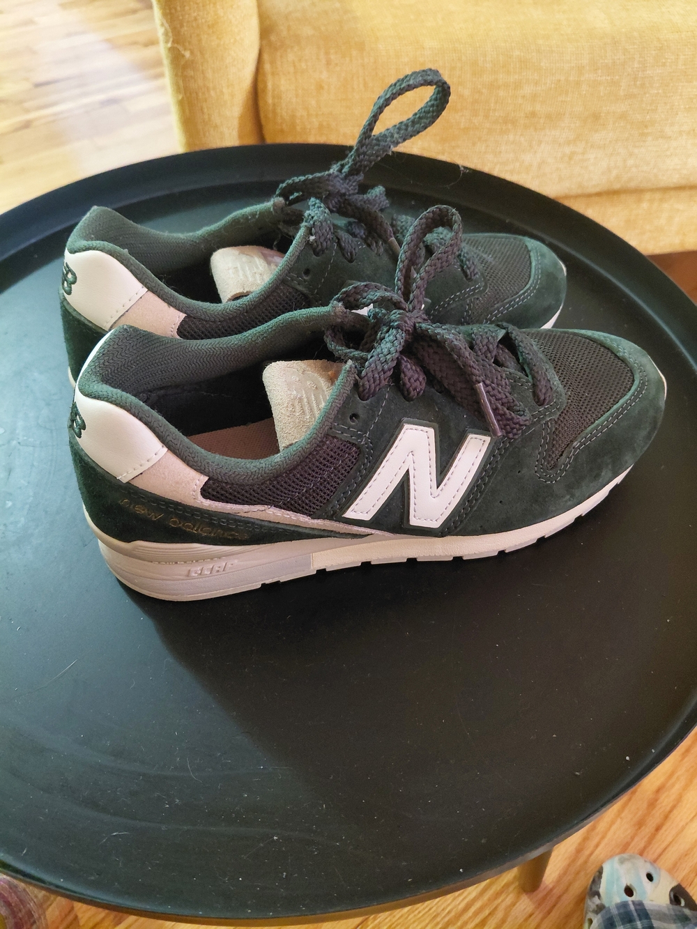 New Balance Kids' Dark Green Suede & Mesh Sneaker